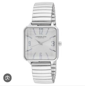 London Fog Silver 28mm Shewsbury Expansion Bracelet Watch